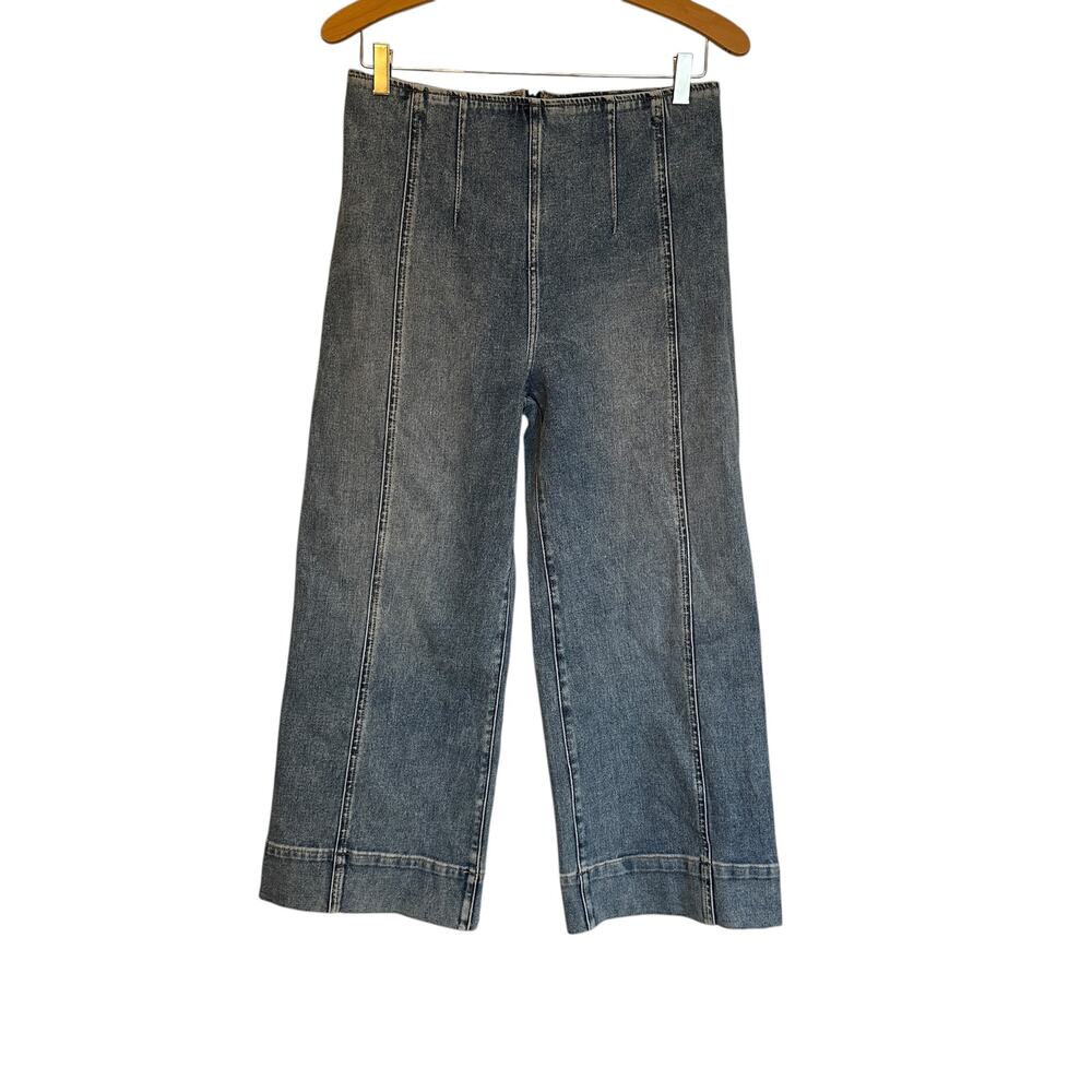 White House Black Market Gray Wide Leg Jeans